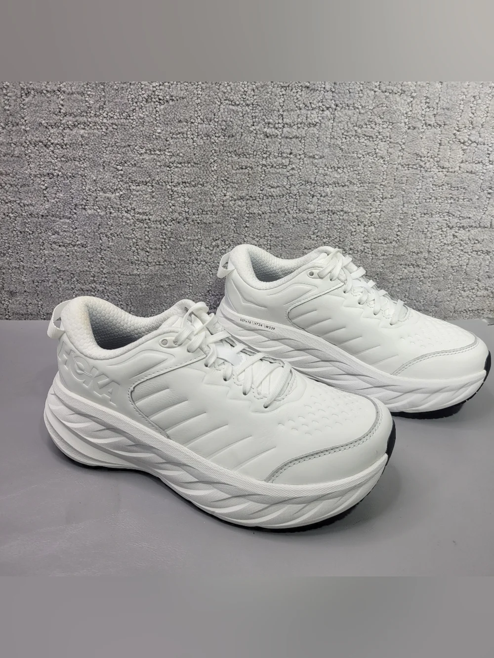 Hoka One One Bondi SR Women's US 8.5 White Leather Running Sneakers